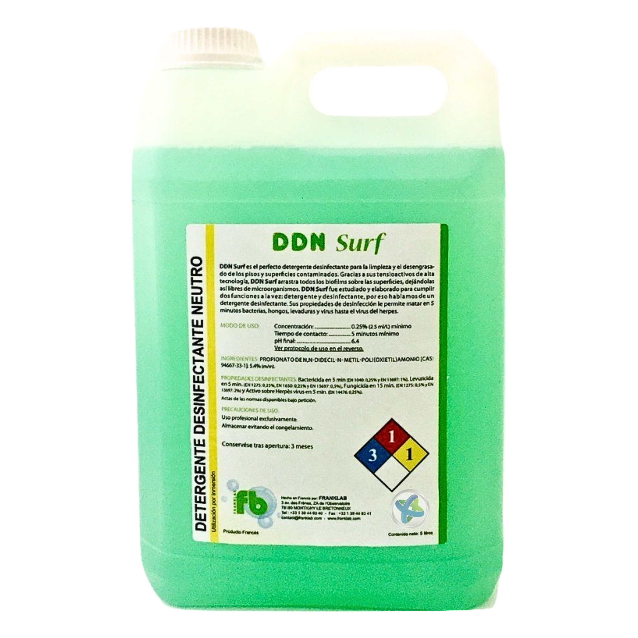 Desinfectante Superficies Concentrado. DDN Surf®. Bidón / 5 lts.