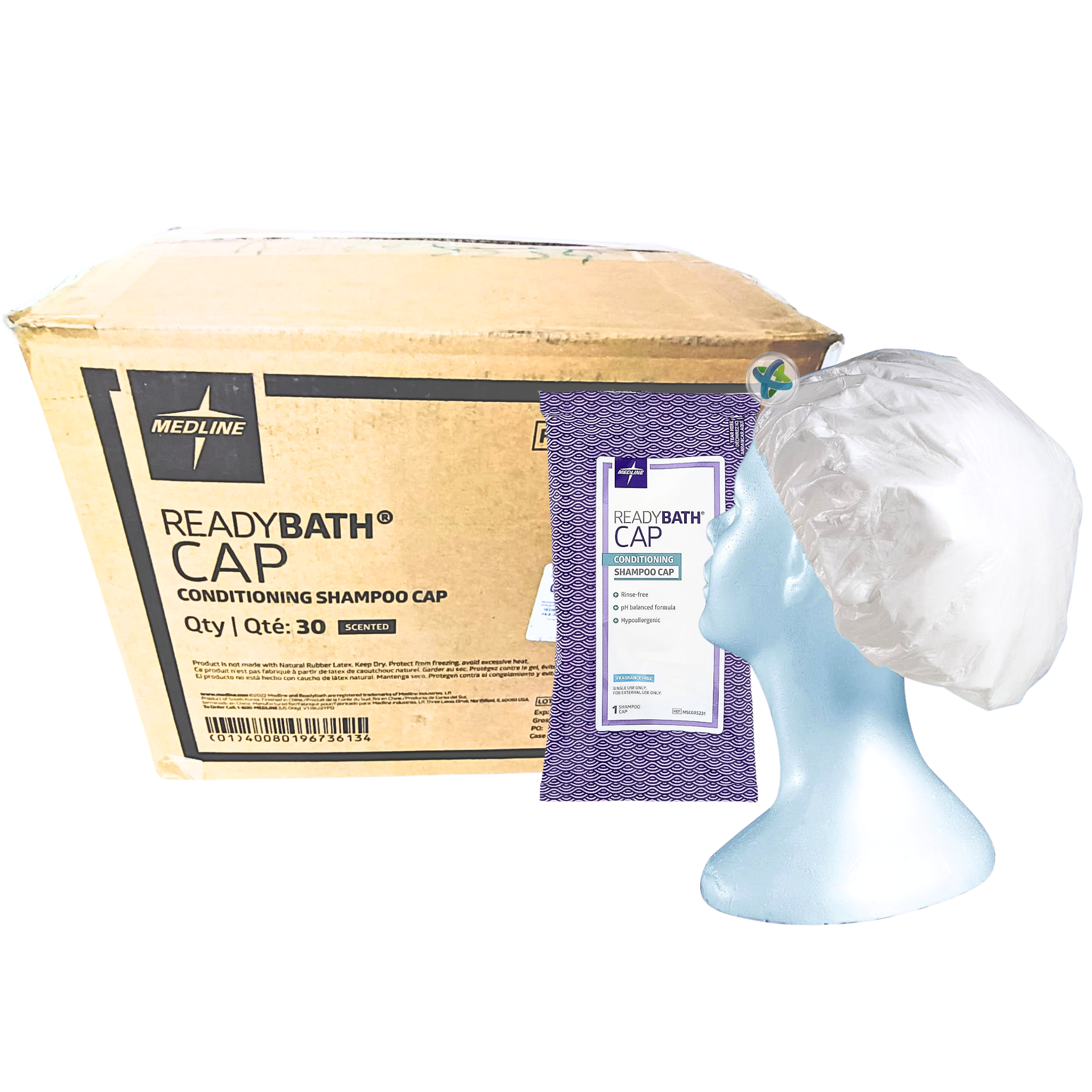 GORRO READYBATH® con Acondicionador y Shampoo sin Enjuage. Pieza.