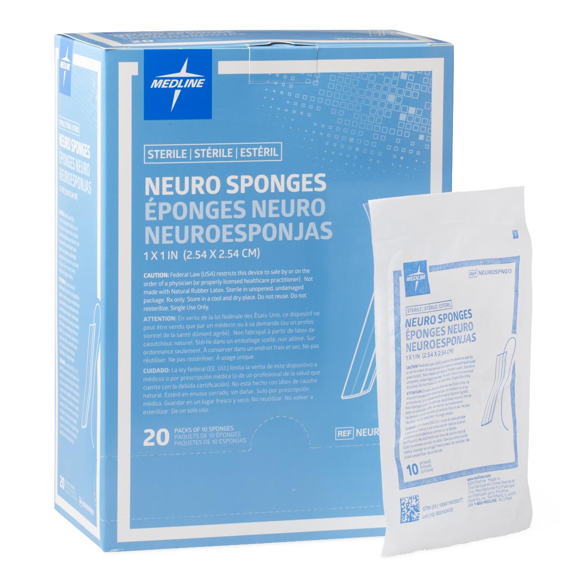 NEUROESPONJA TIPO "COTONOIDE" CAJA/20 PAQ/10 ESPONJAS