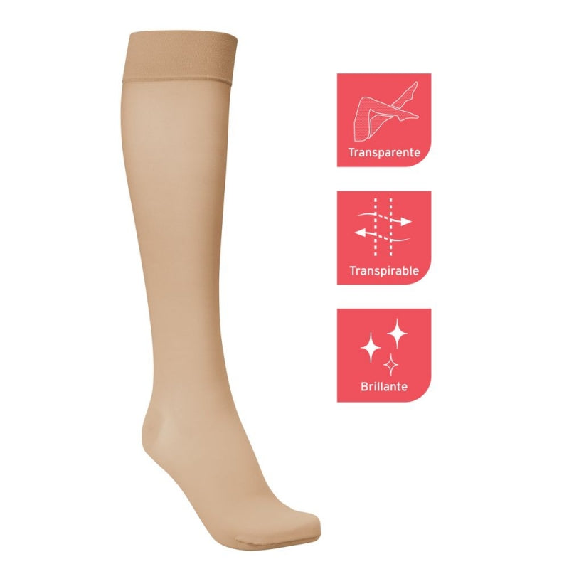 Media a la rodilla G Natural  (Beige)   20-30 mmHg.