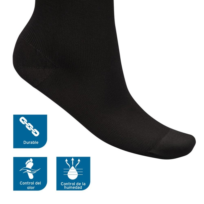 Calcetín a la rodilla M Black (negro). 20-30 mmHg.