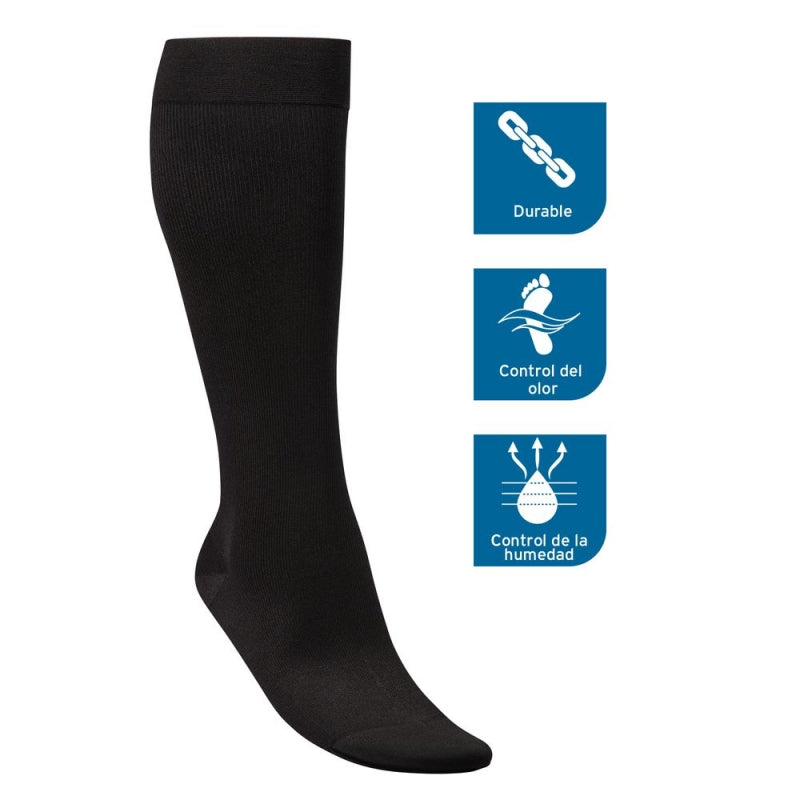 Calcetín a la rodilla M Black (negro). 20-30 mmHg.