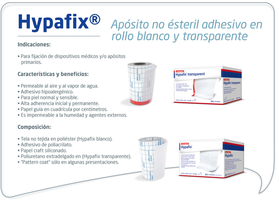 Hypafix® Transparente. 10 CM X 10 M. Rollo.