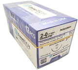 Hilo POLIPROPILENO 2-0 Aguja 26 mm, Ahusada. Circulo 1/2. 75 cm. Caja/12 sobres.